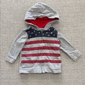 Patriotic Gray and Red Kids Hoodie